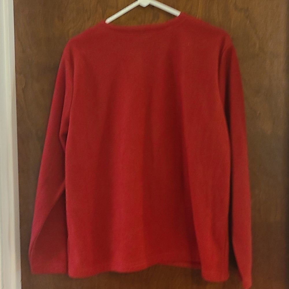 Large Basic Editions Red Fleece Cardigan/Lightweight Jacket - Picture 7 of 7